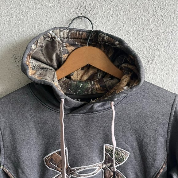 Under Armour Women's Storm Caliber Gray Camo Hoodie Sweatshirt Size S - Picture 7 of 9